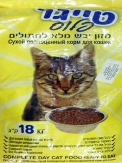 טייגר אוכל לחתולים בוגרים – תירס,חיטה וקמח עוף 18 ק"ג