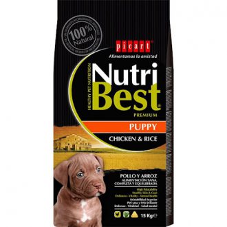 נוטריבסט מזון לכלבים גורים – עוף 15 ק”ג Nutribest