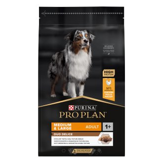 פרו פלאן לכלבים – דואו דליס מזון לכלבים בוגרים – עשיר בנתחי עוף 10 ק"ג Duo Delice