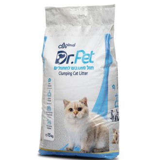 דר פט חול לארגז צרכים של החתול – חול מתגבש וריחני 15 ק”ג DR PET