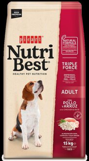 נוטריבסט מזון לכלבים בוגרים – עוף 15 ק”ג Nutribest