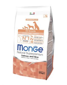 מונג מזון לכלבים גורים – סלמון ואורז monge
