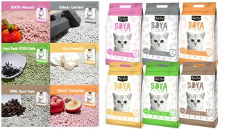 חול סויה לחתולים חול אקולוגי לכלי צרכים – 7 ליטר זמין במגוון ריחות Kit Cat soya clumping cat litter