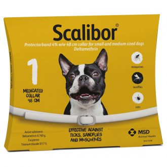 סקליבור קולר נגד קרציות  לכלבים קטנים ובינוניים – אורך קולר 48 ס”מ Scalibor