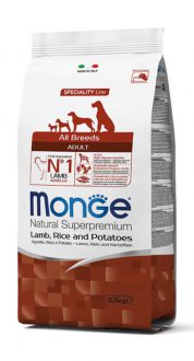 מונג' אוכל לכלבים בוגרים כבש אורז ותפו”א 12 ק”ג Monge