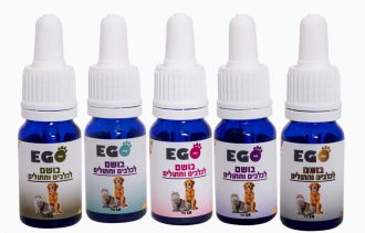 ego pet בושם שמן לכלבים וחתולים במגוון ריחות – כל בקבוקון מכיל 10 מ"ל