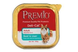 פרמיו מעדן פטה לחתול בוגר – בקר וכבד 100 גרם PREMIO