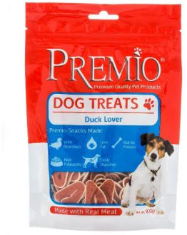 פרמיו חטיף לכלב בצורת לבבות בשר ברווז ודג 100 גרם – DUCK LOVER