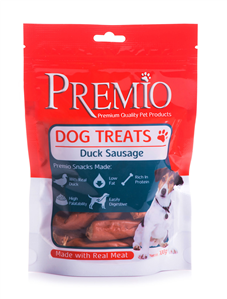 פרמיו חטיף לכלב בצורת נקניקיות ברווז 100 גרם – DUCK SAUSAGE