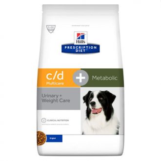 הילס C/D+Metabolic מזון יבש לכלבים ייעודי (רפואי) לבעיות בדרכי השתן וכן מעודף משקל או מנטייה לעלייה במשקל