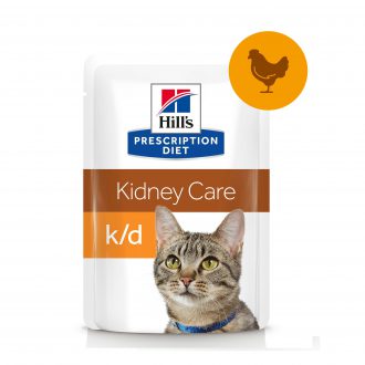 הילס K/D פאוץ בטעם עוף מזון רטוב לחתולים ייעודי (רפואי) לתמיכה בתפקודי הכליות  85 גרם Hill's
