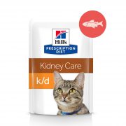 הילס K/D פאוץ בטעם סלמון מזון רטוב לחתולים ייעודי (רפואי) לתמיכה בתפקודי הכליות 85 גרם Hill's