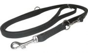 רצועת עור לכלבים באורך 2 מטר - black leather dog leash