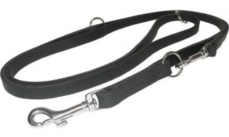 רצועת עור לכלבים באורך 2 מטר – black leather dog leash