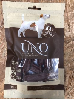 קוואטרו חטיף לכלבים נקניקיות כבד – 80 גרם QUATTRO UNO