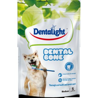 דנטל בון M חטיף דנטלי לכלבים בצורת עלה 5 יחידות באריזה – DENTALIGHT