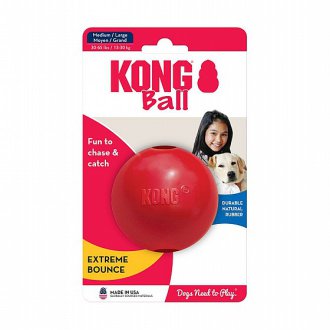 קונג קלאסיק לכלב צעצוע קשיח בצורת כדור זמין בשני גדלים KONG