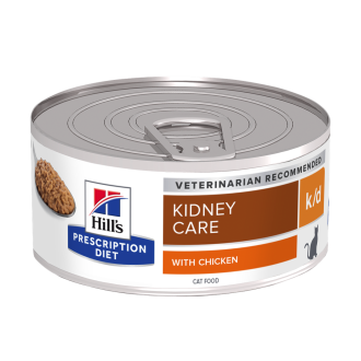 הילס K/D שימור בטעם עוף מזון רטוב לחתולים ייעודי (רפואי) לתמיכה בתפקודי הכליות  156 גרם Hill’s