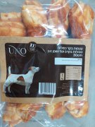 קוואטרו חטיף לכלבים 4 עצמות קשר גדולות טבולות בקרם עוף ושמן זית (30 ס''מ) - 1 ק''ג QUATTRO UNO