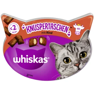 ויסקאס טמפטיישן חטיף קראנצ’י לחתול בצורת כריות – בקר 60 גרם Whiskas